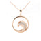 14K Pink Gold Wave with CZ Pendant (Chain Sold Separately)