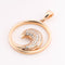 14K Pink Gold Wave with CZ Pendant (Chain Sold Separately)