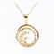 Solid 14K Yellow Gold Diamond Cut Wave Pendant (Chain Sold Separately)