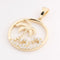 14K Yellow Gold Island with CZ Wave in Circle Pendant (Chain Sold Separately)