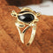 Yellow Gold Honu with Black Coral Inlaid Hawaiian Ring