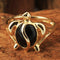 14K Yellow Gold Honu (Hawaiian Turtle) with Black Coral Inlaid Ring