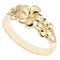 14K Yellow Gold Triple Plumeria Ring Sandblast Polish Edge 6-8-6 - Hanalei Jeweler