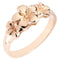 14K Rose Gold Triple Plumeria Ring Sandblast Polish Edge 6-8-6 - Hanalei Jeweler