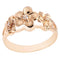 14K Rose Gold Triple Plumeria Ring with CZ Sandblast Polish Edge 6-8-6 - Hanalei Jeweler