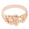 14K Rose Gold Triple Plumeria Ring with CZ Sandblast Polish Edge 6-8-6 - Hanalei Jeweler