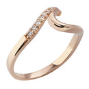 14K Pink Gold Wave with CZ Ring