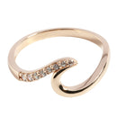 14K Pink Gold Wave with CZ Ring