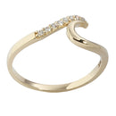 14K Yellow Gold Wave with CZ Ring