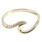 14K Yellow Gold Wave with CZ Ring