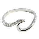 14K White Gold Wave with CZ Ring