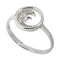 14K White Gold Wave with CZ in Circle Ring