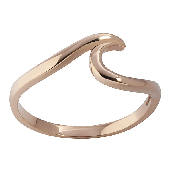 14K Pink Gold Wave Ring