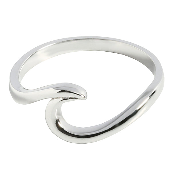 14K White Gold Wave Ring