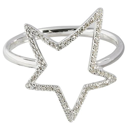 0.17 ct. t.w.  Diamond Ring in Solid 14K white Gold Star - Hanalei Jeweler