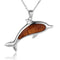 KOA Wood Inlaid Sterling Silver Dolphin Pendant - Hanalei Jeweler