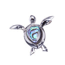 Swimming Turtle Pendant Sterling Silver Made Abalone Inlay(Chain Sold Separately) - Hanalei Jeweler