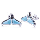 Larimar Sterling Silver Whaletail Earring Post - Hanalei Jeweler