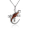 KOA Wood inlaid Sterling Silver Gecko Pendant - Hanalei Jeweler