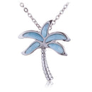 Larimar Sterling Silver Palm Tree Pendant(Chain Sold Separately) - Hanalei Jeweler