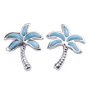 Larimar Sterling Silver Palm Tree Earring - Hanalei Jeweler