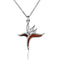 KOA Wood inlaid Sterling Silver Bird of Paradise Pendant - Hanalei Jeweler
