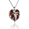Koa Wood Inlaid Sterling Silver Anthurium Pendant - Hanalei Jeweler