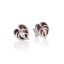 Koa Wood Inlaid Sterling Silver Anthurium Earring Post Style - Hanalei Jeweler