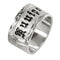 Sterling Silver Custom-Made Hawaiian Heirloom Ring Black Raise Letter 12mm Smooth Edge (Heavy Weight)