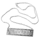 Sterling Silver Custom-Made ID Necklace Raise Letter with Scroll Engraving 20mm