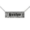 Sterling Silver Custom-Made ID Necklace Black Raise Letter with Scroll Engraving 20mm
