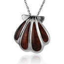 Koa Wood Sterling Silver Sunrise Shell Pendant - Hanalei Jeweler
