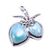 Sterling Silver Larimar Coconut Pendant(Chain Sold Separately) - Hanalei Jeweler