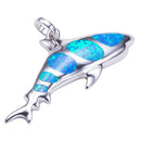 Shark Sterling Silver Opal Inlay Pendant(Chain Sold Separately) - Hanalei Jeweler