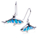 Shark Sterling Silver Earring Hook Style Opal Inlay - Hanalei Jeweler