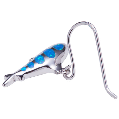 Shark Sterling Silver Earring Hook Style Opal Inlay - Hanalei Jeweler