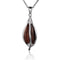 Koa Wood Sterling Silver Maile Leaf Pendant - Hanalei Jeweler