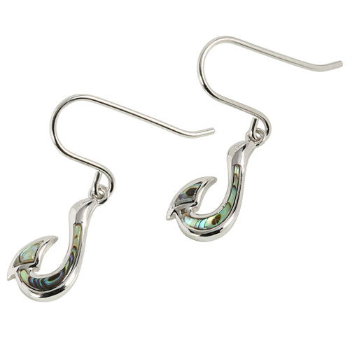 Sterling Silver Abalone Fish Hook Hook Earring - Hanalei Jeweler