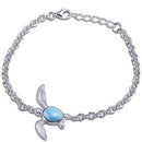 Sterling Silver Larimar Turtle Bracelet - Hanalei Jeweler