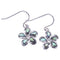 Sterling Silver Plumeria Abalone Inlay Hook Earring - Hanalei Jeweler