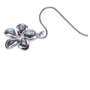 Sterling Silver Plumeria Abalone Inlay Hook Earring - Hanalei Jeweler