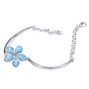 Larimar Plumeria Sterling Silver Bracelet - Hanalei Jeweler