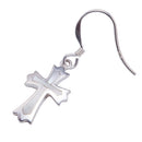 Sterling Silver Cross Hook Earring with Mother-of-pearl Inlay - Hanalei Jeweler