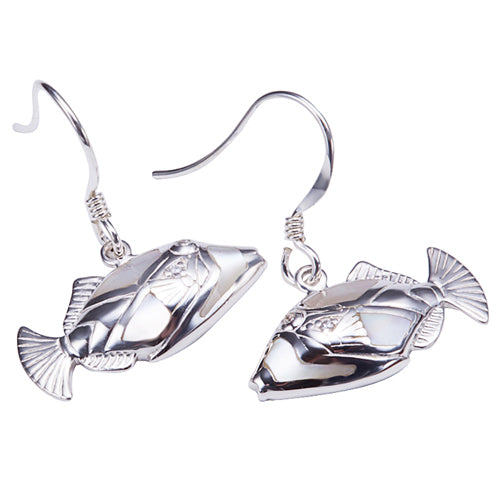 Humuhumunukunuku apua Fish Stud Earring with Mother-of-pearl Inlay - Hanalei Jeweler