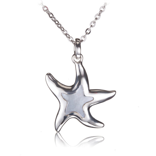 Sterling Silver Mother-of-pearl Inlay Starfish Pendant(Chain Sold Separately) - Hanalei Jeweler