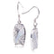 Sterling Silver Surfboard Hook Earring with Scrolling and Mother-of-Pearl Inlay - Hanalei Jeweler