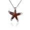 Hawaiian Jewelry Koa Wood inlaid Solid Silver Starfish Pendant - Hanalei Jeweler