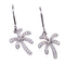 Palm Tree Sterling Silver Hook Earring Pave Cubic Zirconia - Hanalei Jeweler