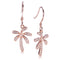 Palm Tree Sterling Silver Hook Earring Pink Gold Plated Pave Cubic Zirconia - Hanalei Jeweler