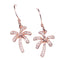 Palm Tree Sterling Silver Hook Earring Pink Gold Plated Pave Cubic Zirconia - Hanalei Jeweler